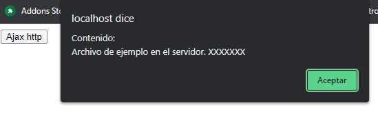 AJAX: Llamada recibiendo un texto