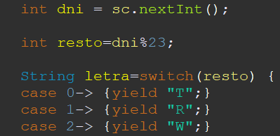 E309. Calcular letra de DNI en Java