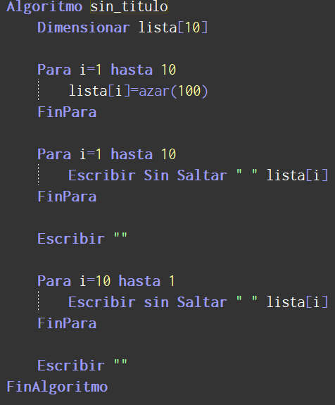 06. PSeInt – EJ 10 Array Aleatorios pseInt